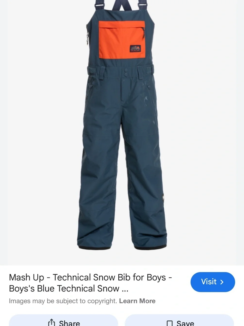 Boys Quiksilver Navy ski suit size 12